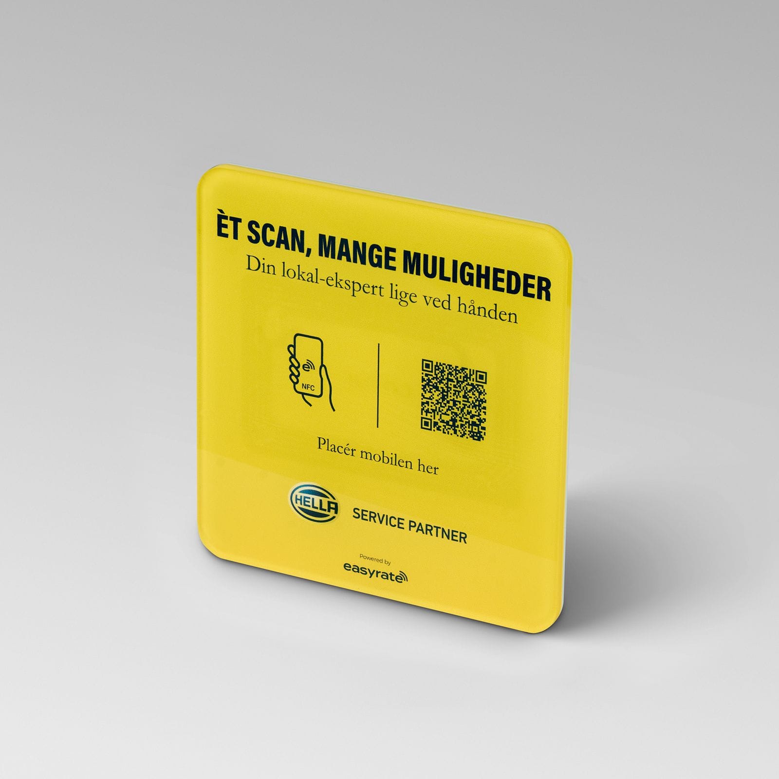 Gul NFC-plade til Hella Service Partner