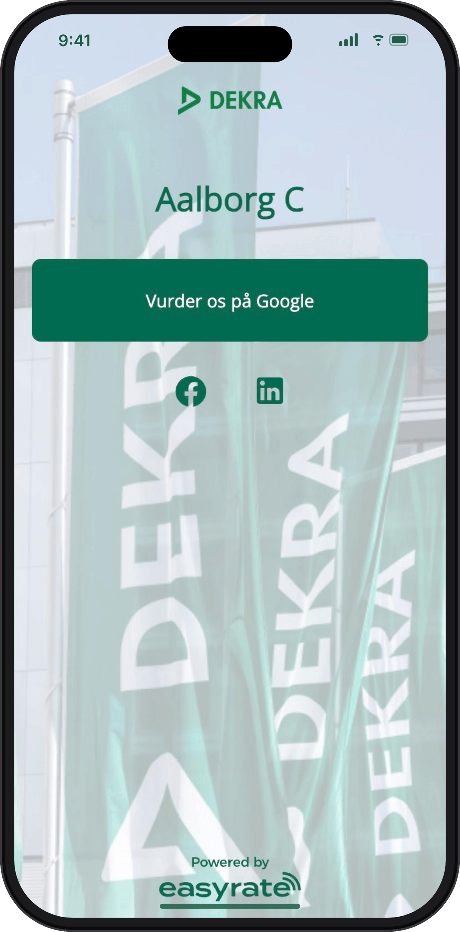 DEKRAs easylink vist på en mobil